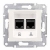 SCHNEIDER ELECTRIC Sedna Gniazdo komputerowe podwójne RJ45 kat.5e UTP kremowe SDN4400123