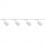 Zestaw 4x lampa SIENA ALU Track 3F biała z żarówką led gu10 PHILIPS 5W ciepła biała + szynoprzewód 2m kolor biały