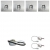 Zestaw 4 x oprawa schodowa STEPI srebrna ciepła + zasilacz LED 12V DC+ 2 czujniki ruchu 230V